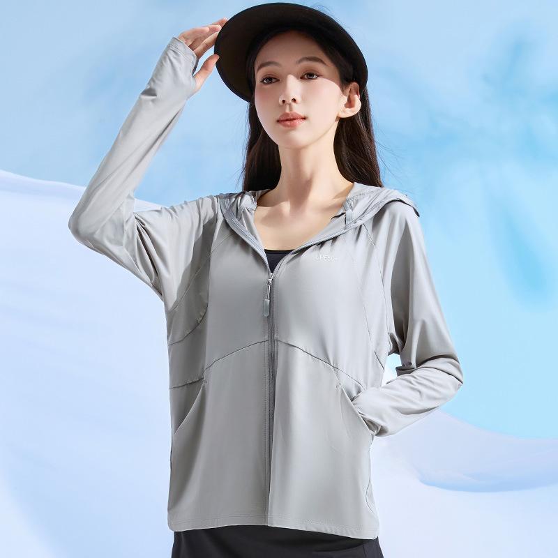 Vinyl ice silk sunscreen clothing women's summer thin sunshade breathable anti-ultraviolet original yarn upf10 + sunscreen clothing women