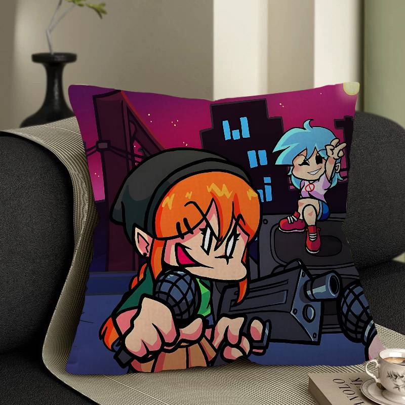 F-Friday Night Funkin Lucky Dragon Pillow Cover Sofa Cushion Cover Home Room Decoration Children Gift