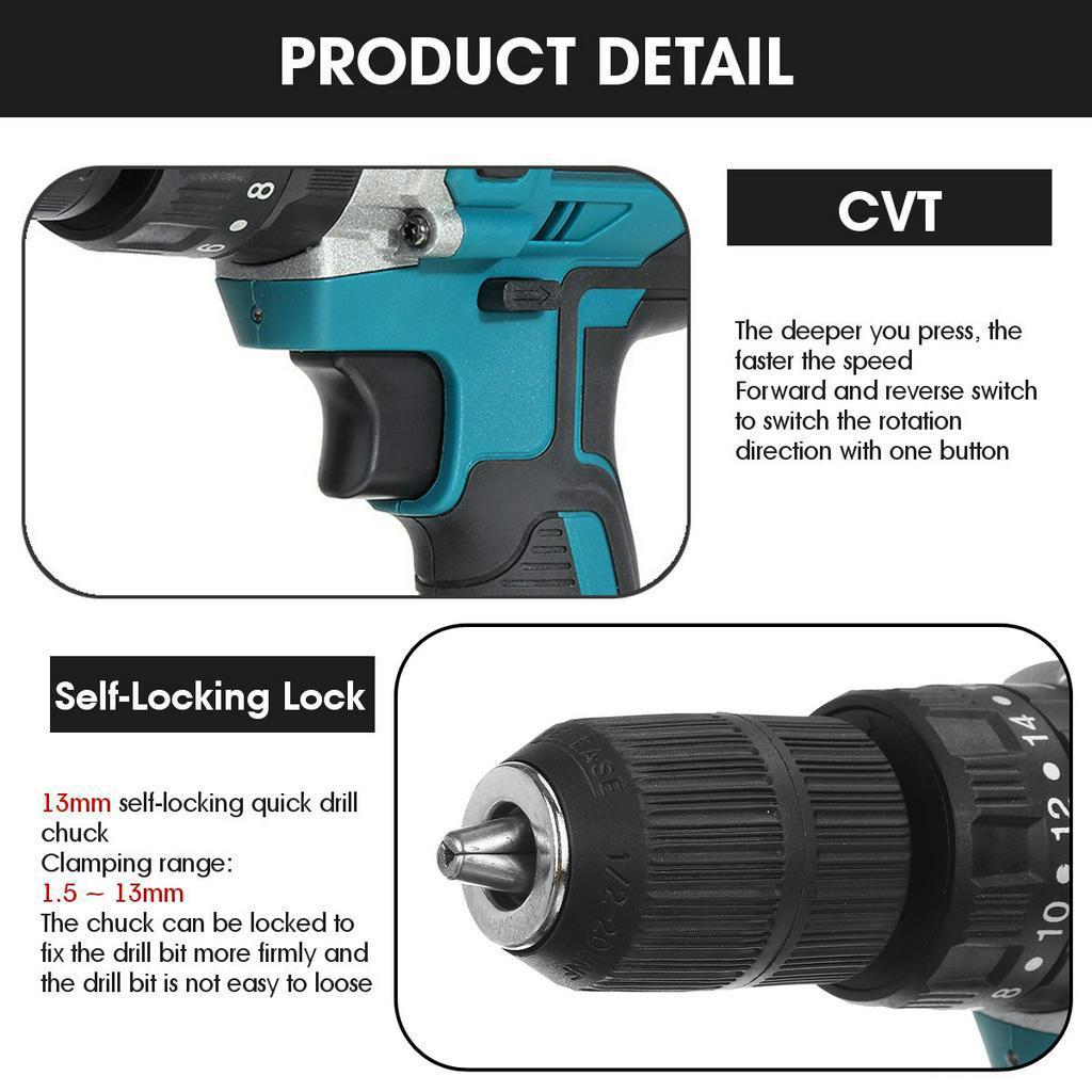 Электрическая дрель 3 в 1, 13 мм, 90 Нм, аккумуляторная отвертка, молоток, ручная ударная дрель, электроинструменты с аккумулятором