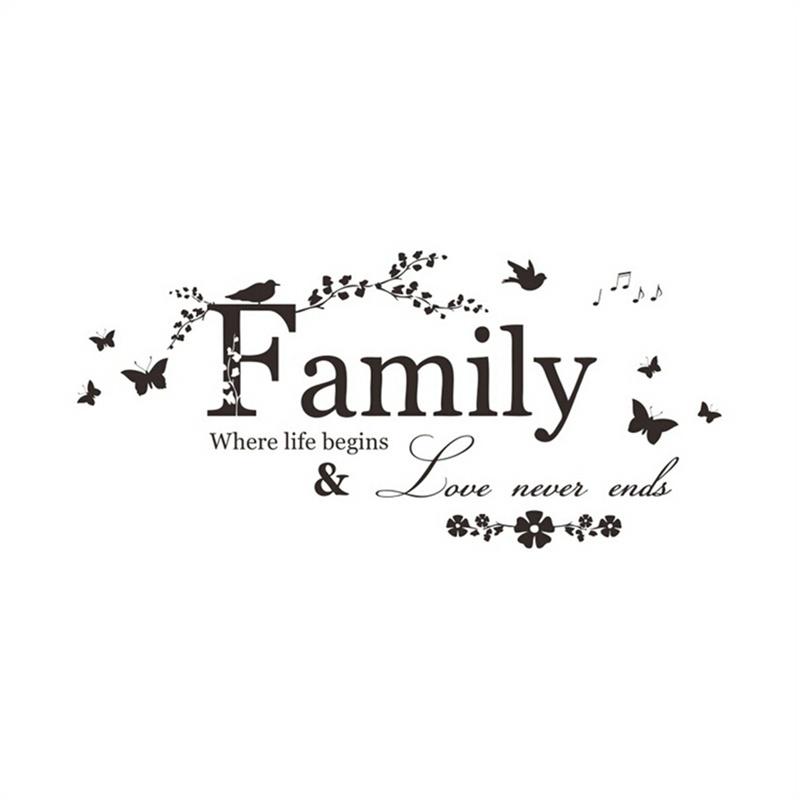 Family Letter Quote Removable Vinyl Decal Art Mural Home Decor Wall Stickers