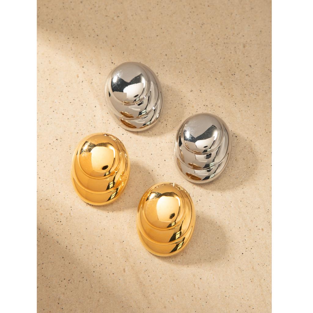 Серьги-гвоздики в форме овала и спирали в стиле ретро с металлическим дизайном, серебряные иглы 925 пробы, золотые серьги-гвоздики 18 карат