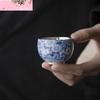 50 мл 999 Позолоченная Серебряная Керамическая Чайная Чашка Эмалированная Цветная Сине-Белая Мастер-чашка Одиночная Чайная Чаша Ча Чжань Кунг-фу Чайный Сервиз Питьевой