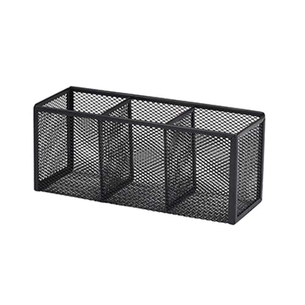 Modern Mesh Desk Organizer 3/4/5/6 Grids Pen Storage Box Multifunctional Pencil Holder Office Use