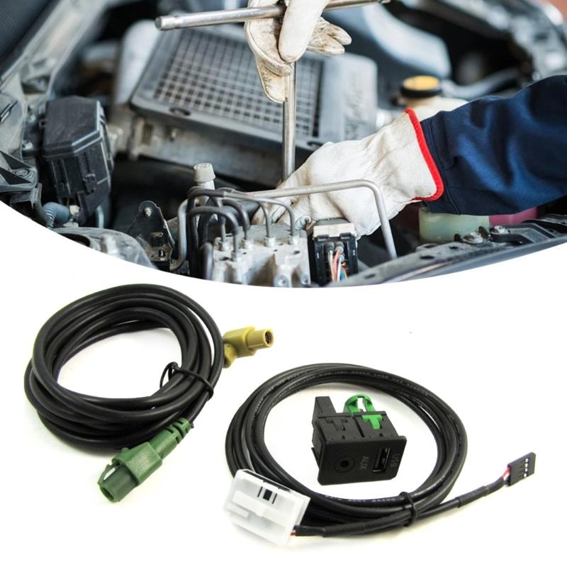 Replacement AUX USB Switches Port Socket & Cable USB AUX Switches Plug with Cable for RCD510 RCD310 Auto Accessories