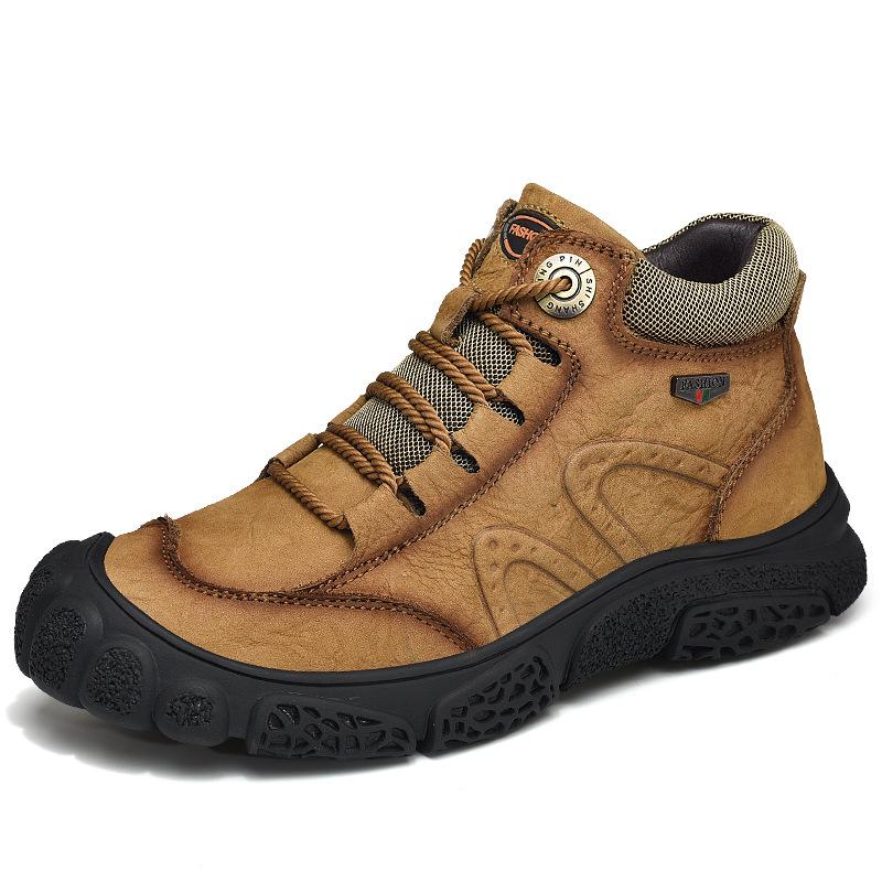 Мужские зимние повседневные туфли с флисовой подкладкой и носком, высокие хлопковые туфли большого размера из коровьей кожи для людей среднего и пожилого возраста