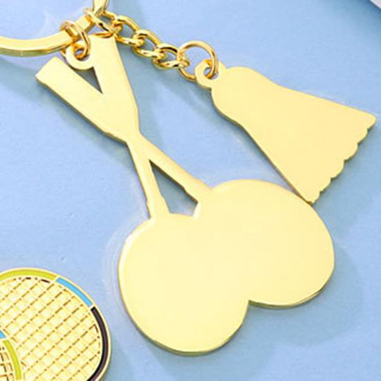 Keychain Pendant Lightweight Metal Sports Keychain Badminton Table Tennis Squash Racket Charm Key Holder