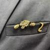 Crocodile Pattern Animal Shaped Brooch Retro Traditional Coat Collar Buckle  Coat Decoration