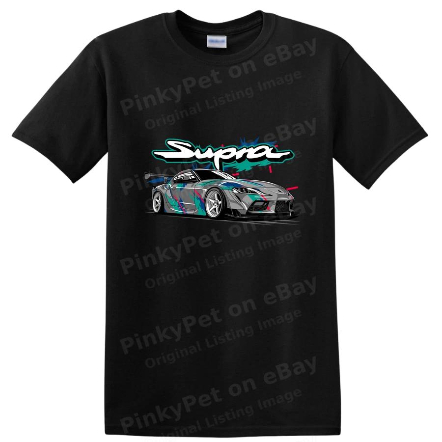 Футболка с графикой автомобиля Supra Крутой спортивный дизайн с гоночным автомобилем для автолюбителей