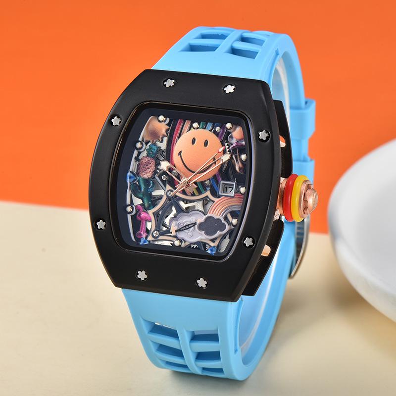 Мужские кварцевые часы из чистого белого вина с циферблатом в форме бочки, календарем и секундной стрелкой