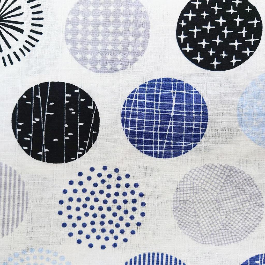 Jinbei Top and Made with Japanese Nordic Polka Dot 120cm Boys' Set, Bottoms, 100% Cotton, Fabric, Ivory,