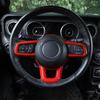 Steering Wheel Frame Trim Cover Accessories Red ABS For 18+ Jeep Wrangler JL JT