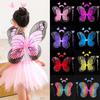 Kids Butterfly Wings Set Headband Wand Halloween Party Costume Children Fairy Props Christmas Photography Props