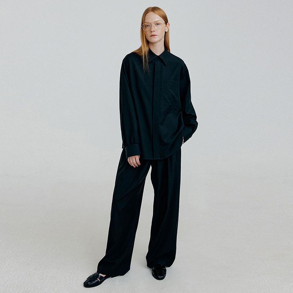 MOLLIOLLI Soft Loose Fit Long Pants [Black]