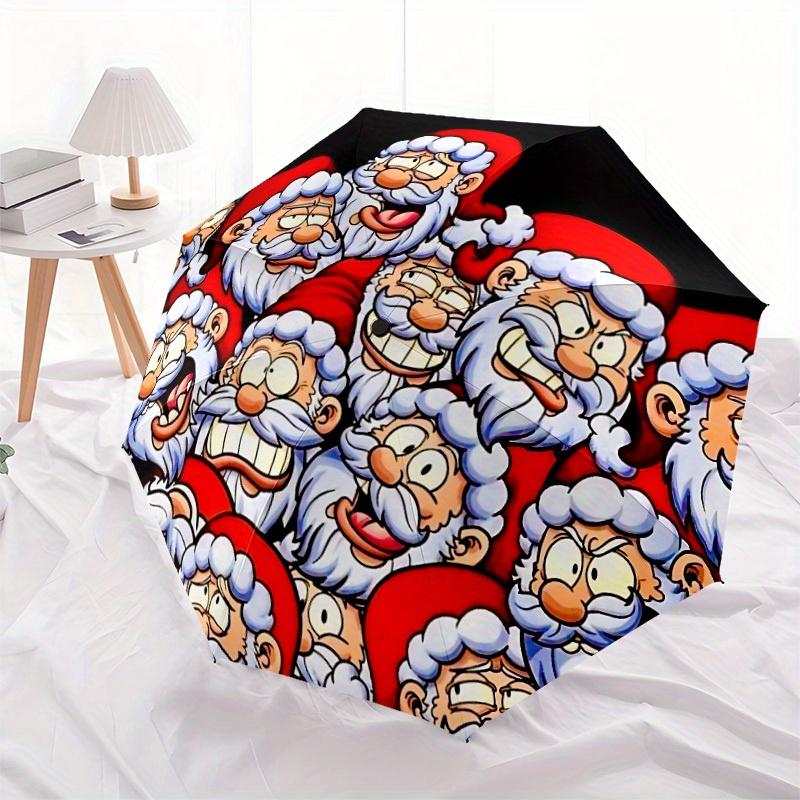 1pc Santa Claus Automatic Folding Umbrella, Portable & Foldable Design with 8 Ribs, Casual Outdoor Accessory yy250805118