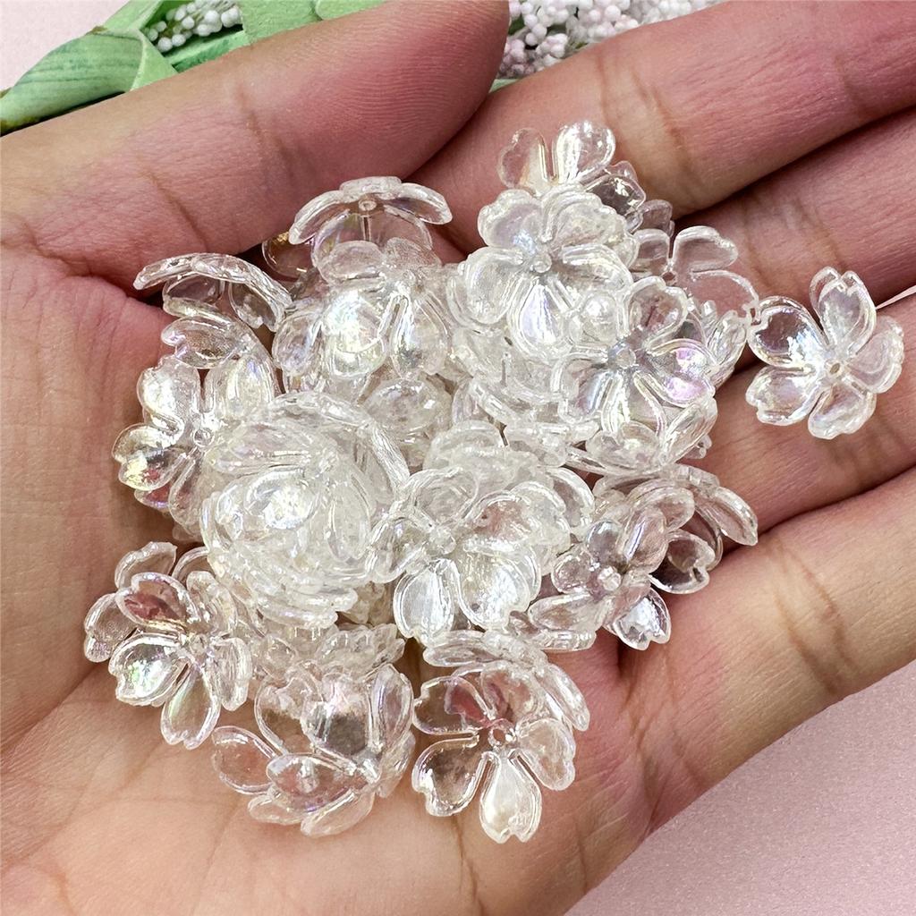 Новые 100 шт. браслеты ожерелье высокое качество свободные бусины модные для изготовления ювелирных изделий DIY цветок гальсанг акрил 14,7 мм серьги