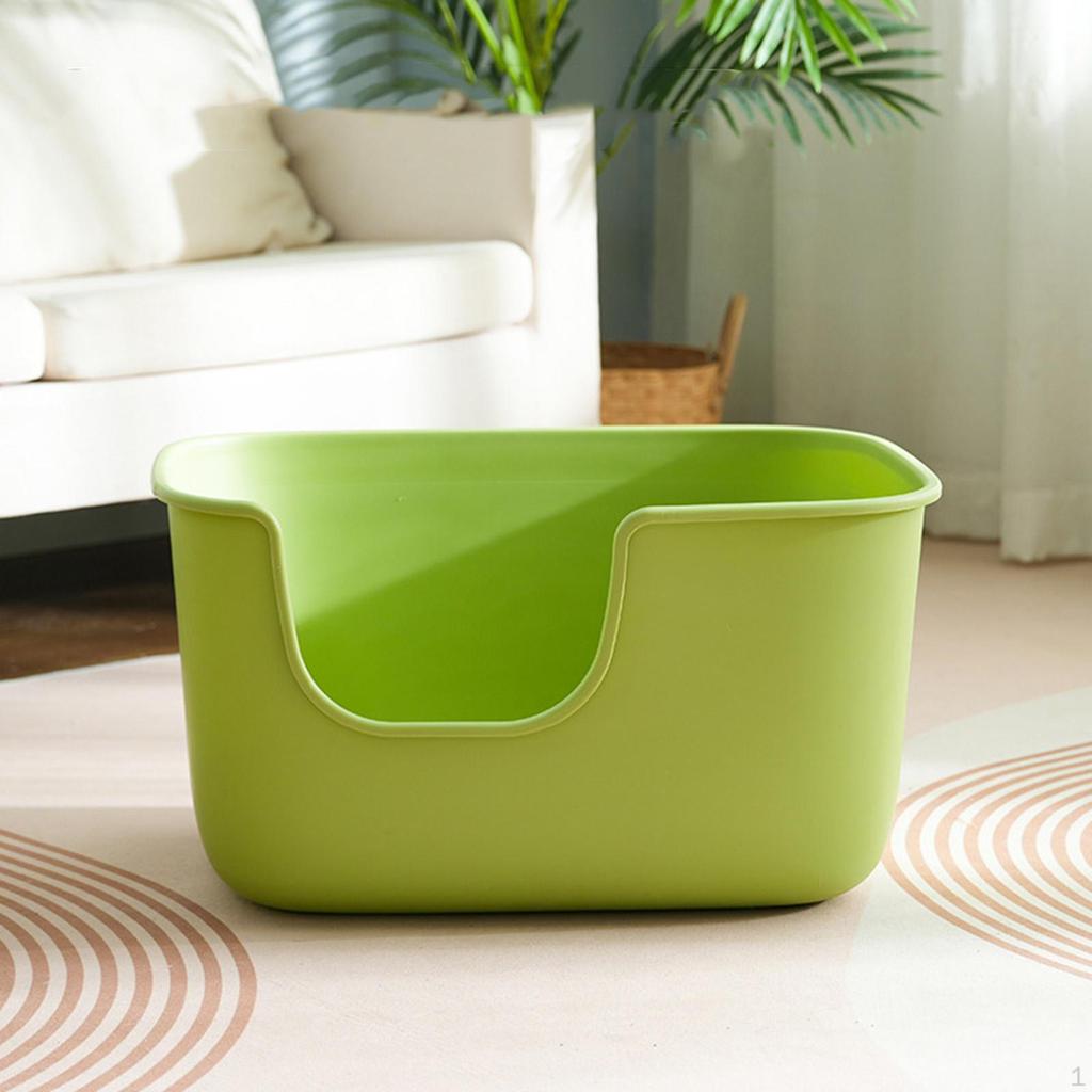 High Sided Cat Litter Boxes, Large Basin, Easy Clean Cage Kitten Potty Pan for Kittens,