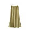 Bust Skirt Spring New High Waist Thin Silky Long A-shaped Hip Skirt Fishtail Skirt