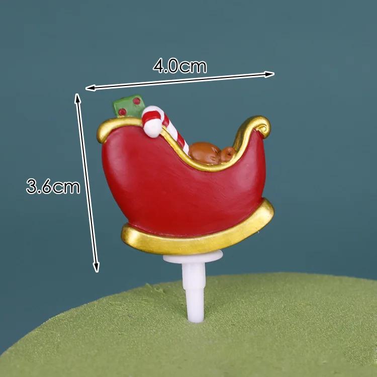 Christmas Cake Toppers Resin Santa Claus Cake Decor Xmas Small House Cupcake Dec Merry Christmas Decor For Home Happy New Year