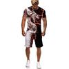 Flying Dragon Totem Art 3D Print Men's T-Shirt/Suit Summer Cool Short Sleeved Tops+Shorts Set Gothic Hip Hop Sportwear Tracksuit