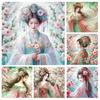 Flower Fairy 5D DIY Diamond Painting Pink Plum Blossom Woman Landscape 5D Cross Stitch Mosaic Embroidery 2024 Home Decor J3977