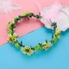 With Adjustable Ribbon Bridal Halo Headpiece Rose Flower Crown Bohemia Garland Girls Floral Wreath