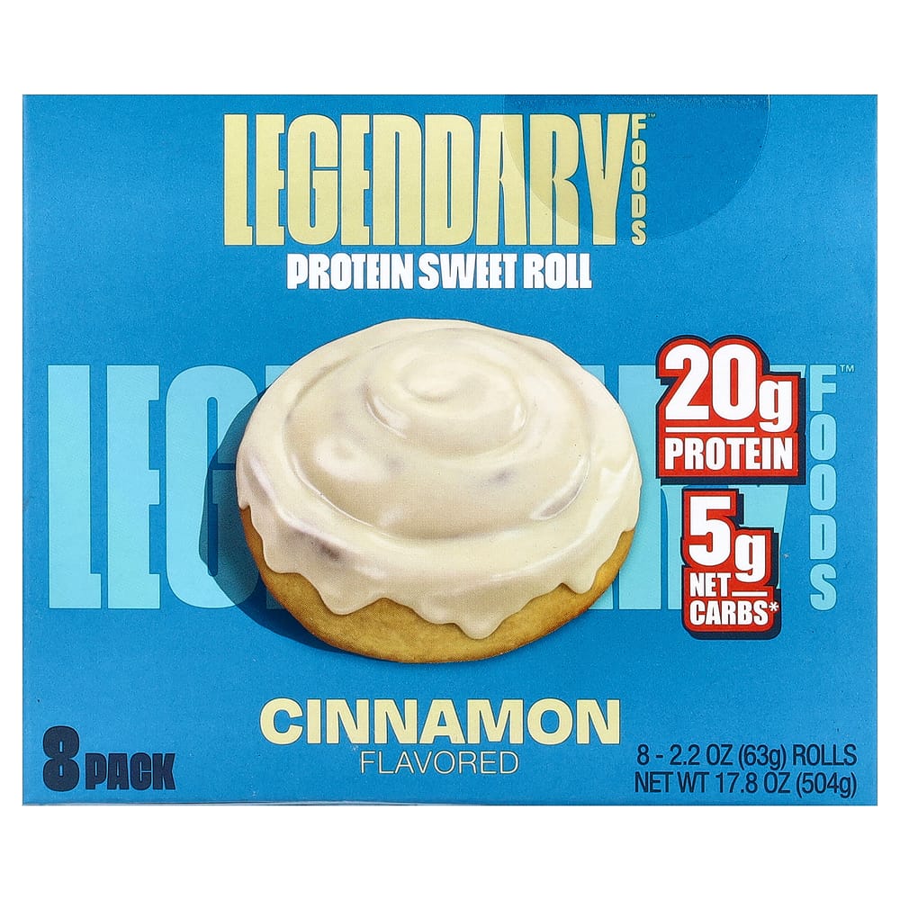 IHerb Протеиновый сладкий рулет с корицей, 8 штук, 63 г (2,2 унции) Каждый