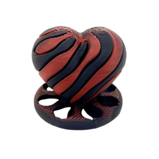 Мини-фигурка сердца, напечатанная на 3D-принтере, Спиральная игрушка-непоседа в форме сердца, Забавное украшение для стола, Подарок для снятия тревоги и стресса для детей и взрослых