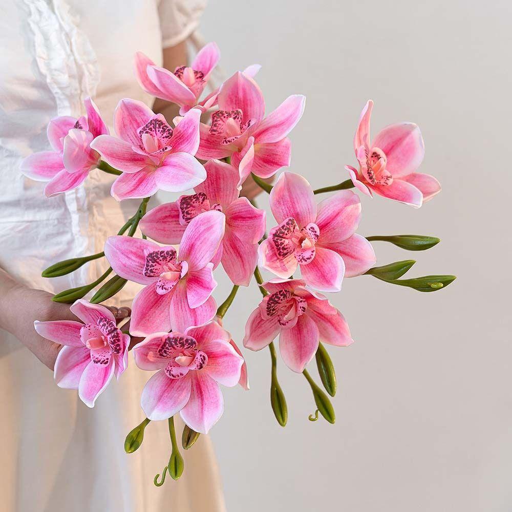 55cm Length Artificial Magnolia Flower 3 Heads Design Simulated Orchid Living Room Decoration
