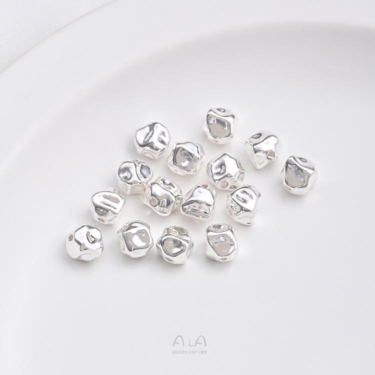 Сохраняющие цвет медные с серебряным покрытием 925 пробы неровные разделительные бусины для жемчужных украшений в стиле барокко своими руками