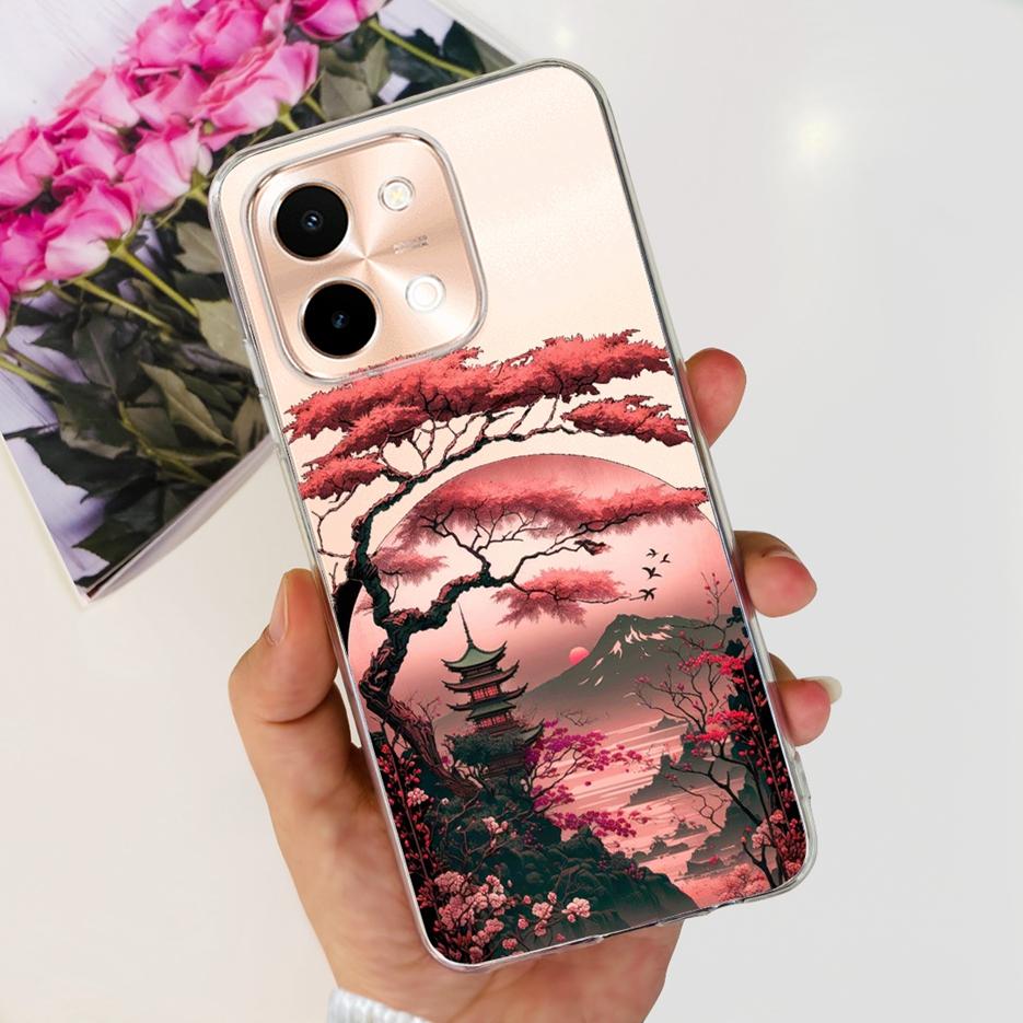 Для Vivo Y28 4G Чехол V2352 Милый Кот Панда Расписная Крышка Мягкий Силиконовый Чехол для Телефона Для Vivo Y28 Y 28 VivoY28 4G Funda 6.68'' Coque