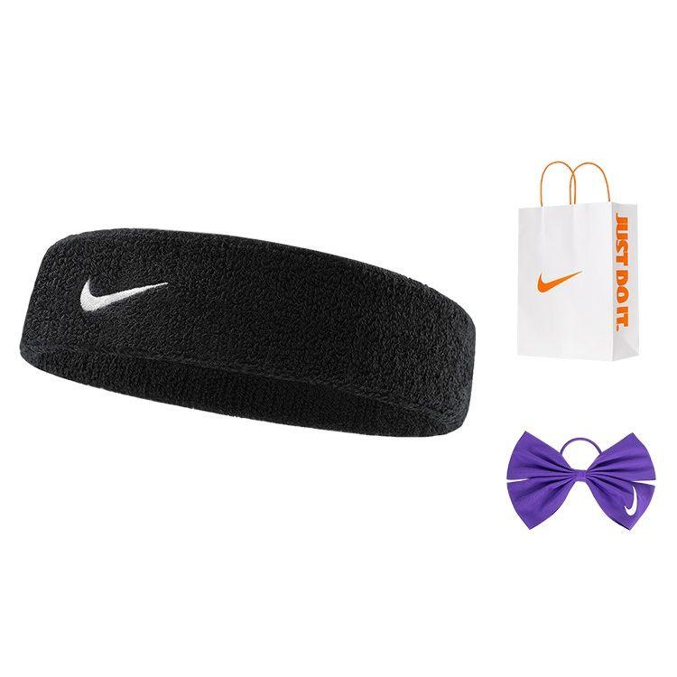 Nike Повязка на голову из хлопка с логотипом Swoosh, унисекс, черная, AC2285-010