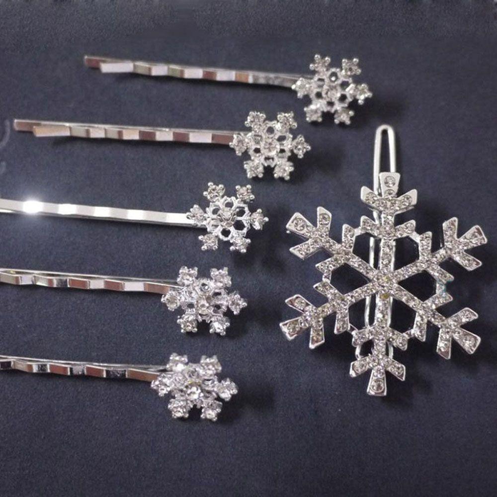 Cute Girls Princess Barrette Comb Snowflake Hairpin Crystal Hair Clip Jewelry