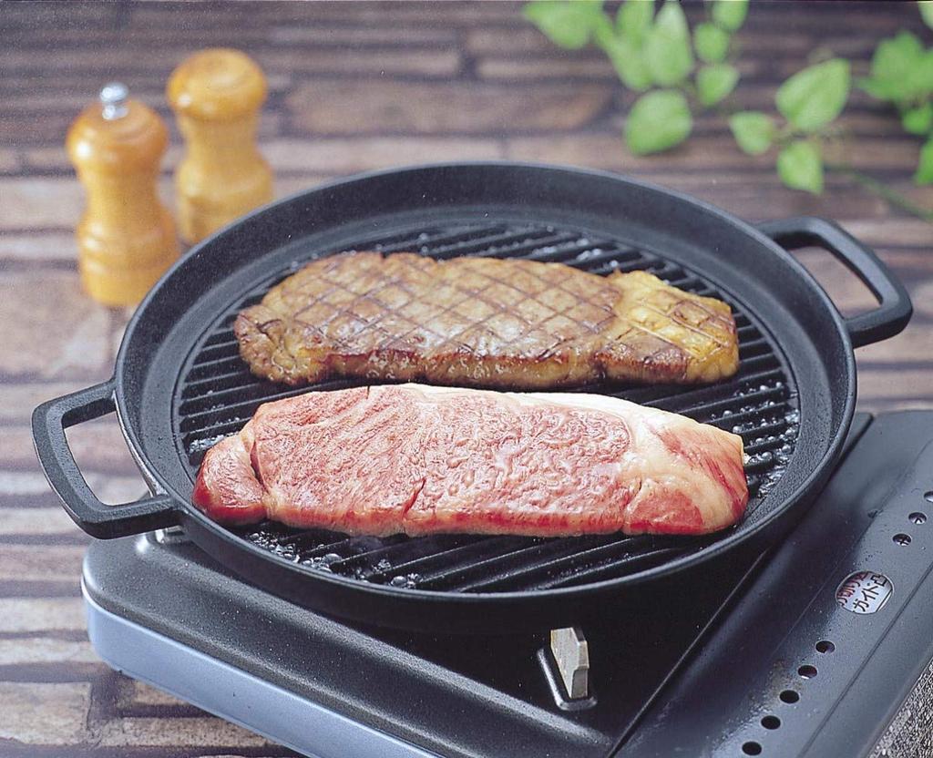Iwachu Grill Pan Round 25 Black Baked Inner IH Compatible Nambu Ironware 23050 Diameter 24.5cm