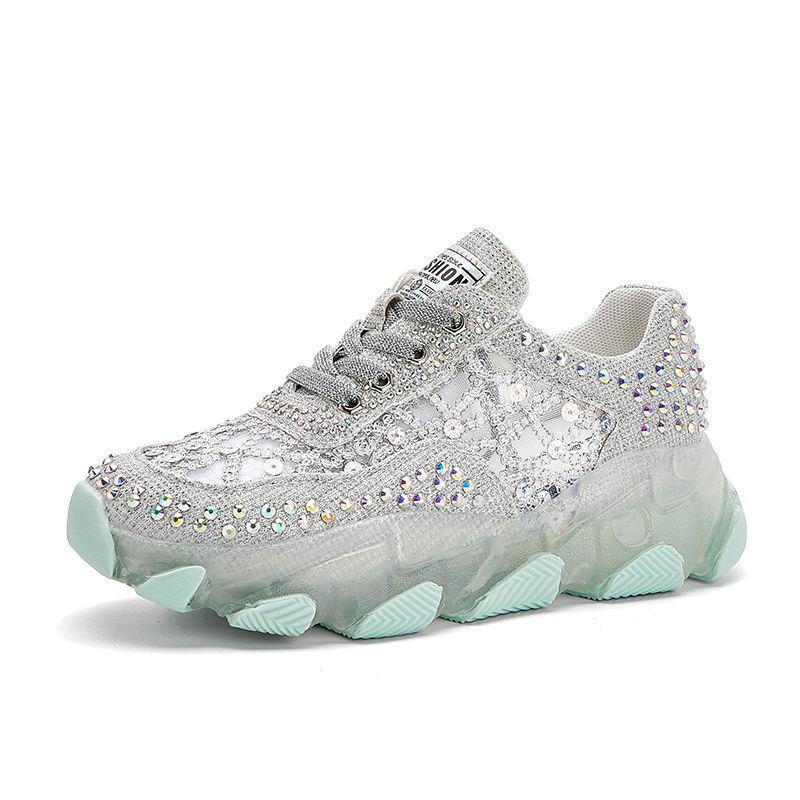 Water Diamond Hollow Dad Shoes Woman Горячая Распродажа Летние сетчатые дышащие кроссовки Модные кроссовки Удобные кроссовки для женщин