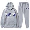 Couple Fleece Tracksuit Set Printed Sweatshirt Pants Casual Streetwear Young Adults