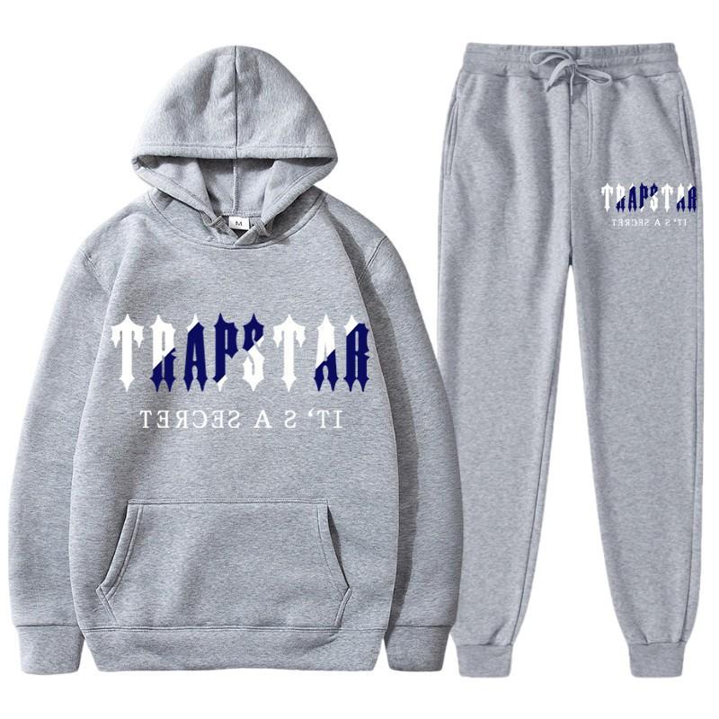 Couple Fleece Tracksuit Set Printed Sweatshirt Pants Casual Streetwear Young Adults