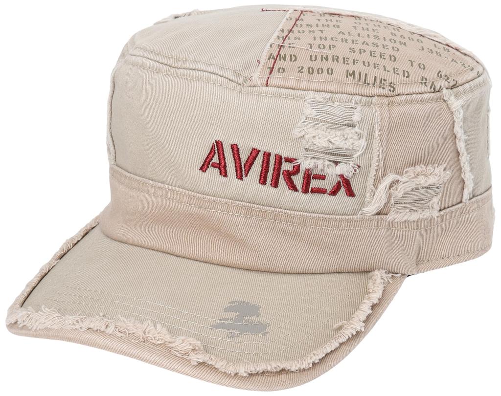 AVIREX Work Distressed and Vintage Beige Cap, Finish,