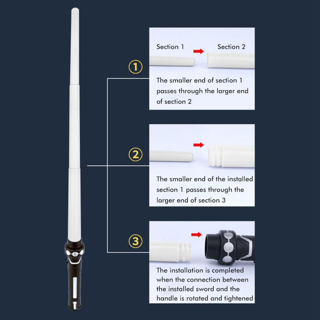 2 In 1 7 Colors Changing Light Up Sword Expandable Light Sword with Sound Cosplay Toy for Kids