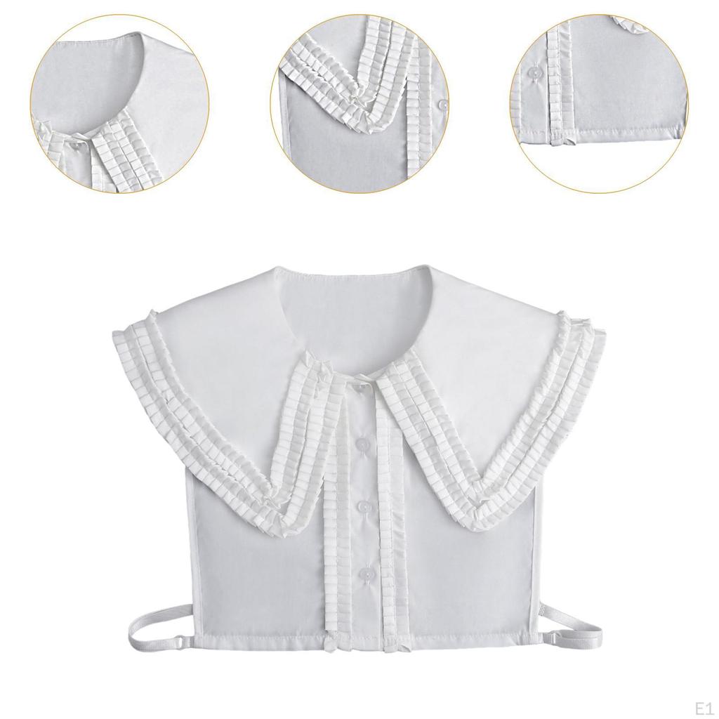 Плиссированный кукольный декоративный воротник из смешанного хлопка, имитация для рубашек, свитеров