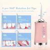 USB Portable Oral Irrigator Water Flosser Dental Water Jet Tools Pick Cleaning Teeth 200ML 4 Nozzles Mouth Oral Cleaning Agents