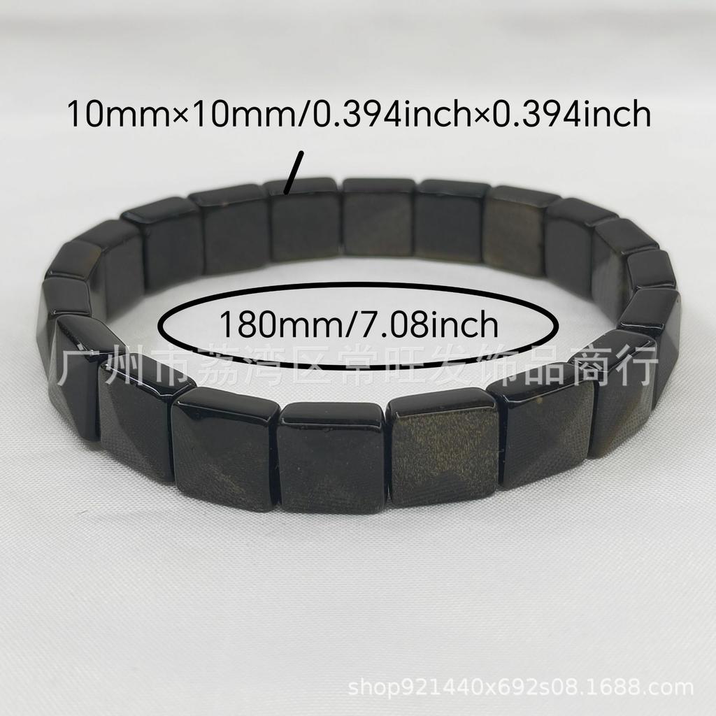 Энергетический браслет из граненого овала золотистого обсидиана для мужчин и женщин