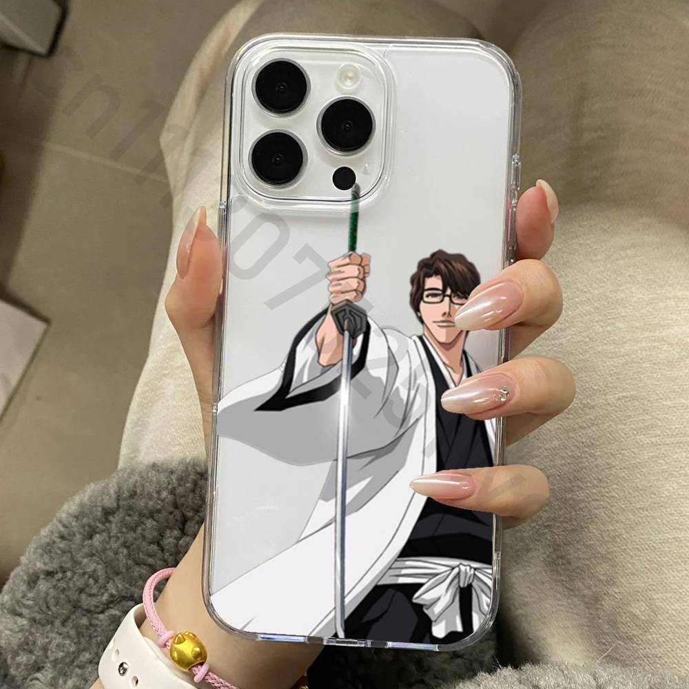 Anime A-Aizen S-Sousuke Phone Case for iPhone 17 16 15 14 13 12 11 Pro Max Plus Air Mini 16E ProMax Transparent Case