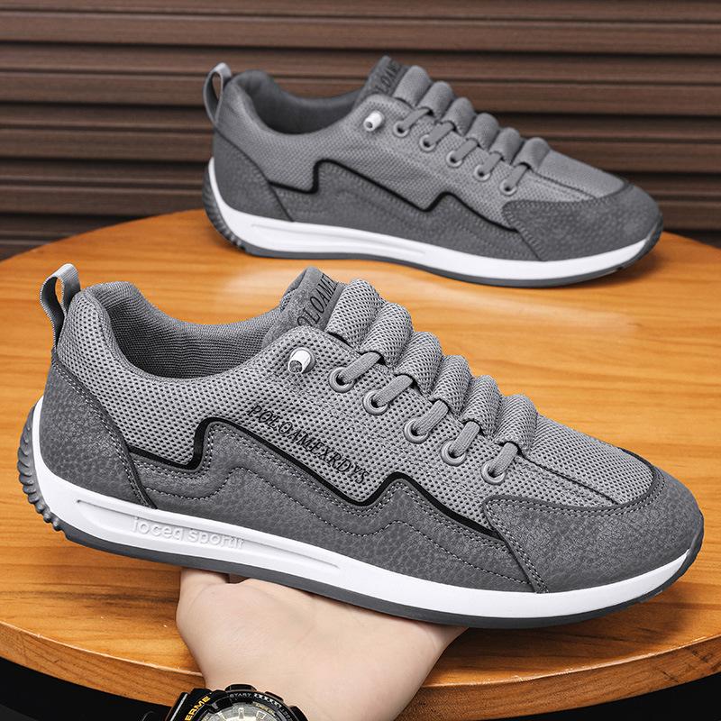 Мужские повседневные кроссовки летние на толстой подошве сетчатые дышащие теннисные туфли противоскользящие износостойкие беговые кроссовки De Hombre