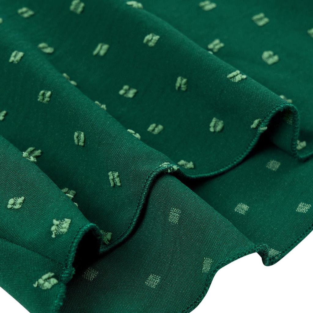 Женское весеннее однотонное платье с V-образным вырезом и короткими рукавами в виде листьев лотоса, летнее повседневное длинное платье А-силуэта с высокой талией, размер S-XL