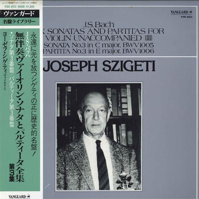 Виниловая пластинка JOSEPH SZIGETI Шесть сонат и партит для скрипки K18C8513 Vanguard 1985 Япония Классическая Б/У
