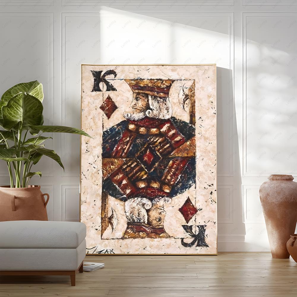 Крутая Мода Игральных Карт Роскошный Постер Липкое Настенное Искусство Печать Водонепроницаемый Дом Гостиная Спальня Бар Эстетический Декор