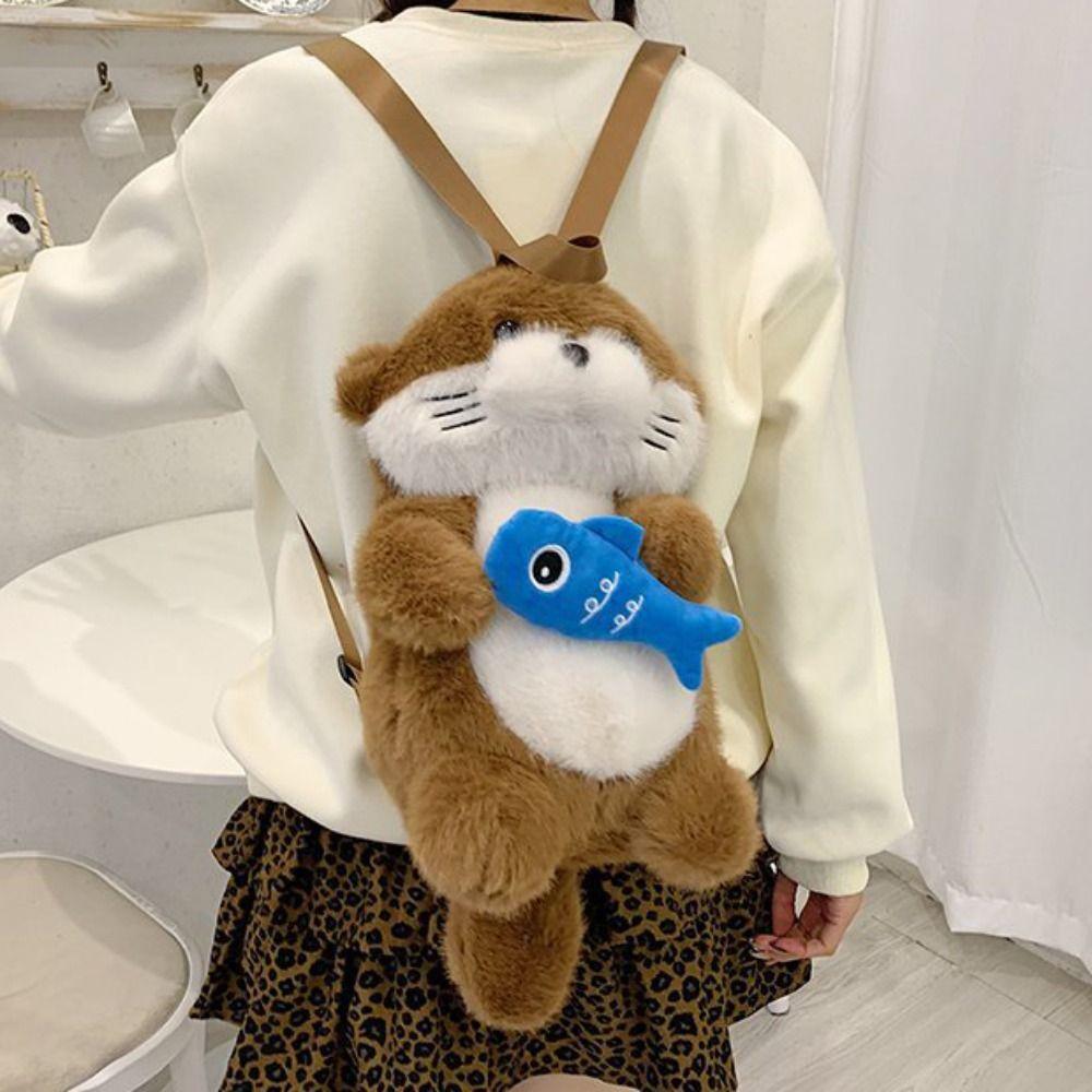 Adorable Simulation Animal Shoulder Bag Realistic Look Student School Bag Casual Use