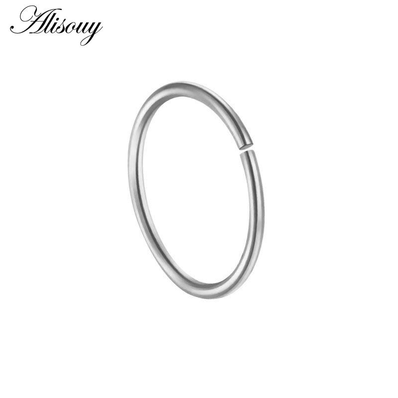 Alisouy 1Piece Steel 20G Faux Nose Rings Fake Septum Rings Hoop Nostril Daith Piercing Fake Clip On Nose Rings Oreja Piercings Jewelry