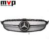 FCM5   Chrome Black Diamonds Style Bumper Grille With Illuminated LED OE Style Star Emblem For Mercedes Benz C-Class W205 2015-18 C350