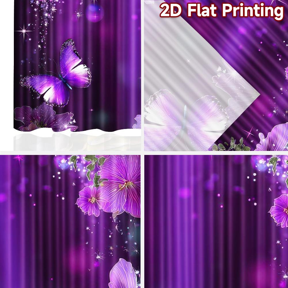 2D flat Photography Backdrop Popular Background cloth Butterfly and Purple Flowers 100% Polyester Holiday Decorations for